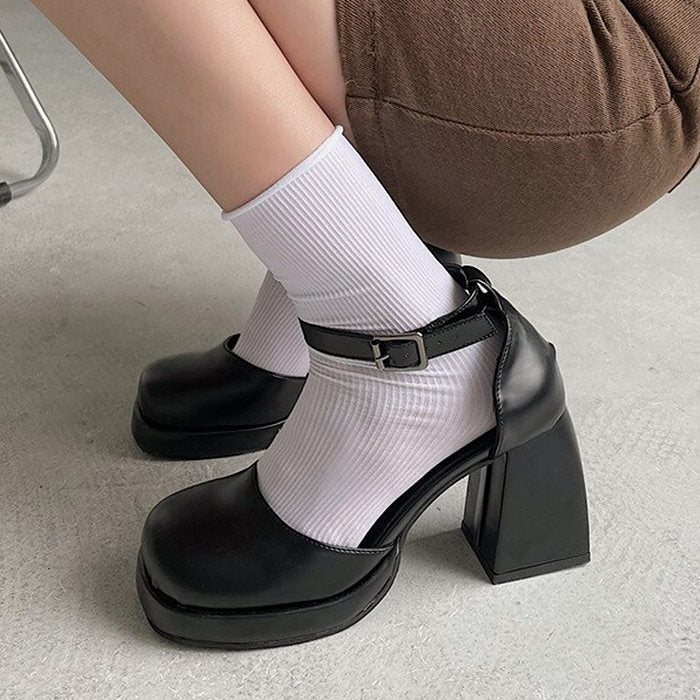 Schwarze Lolita Plateauschuhe