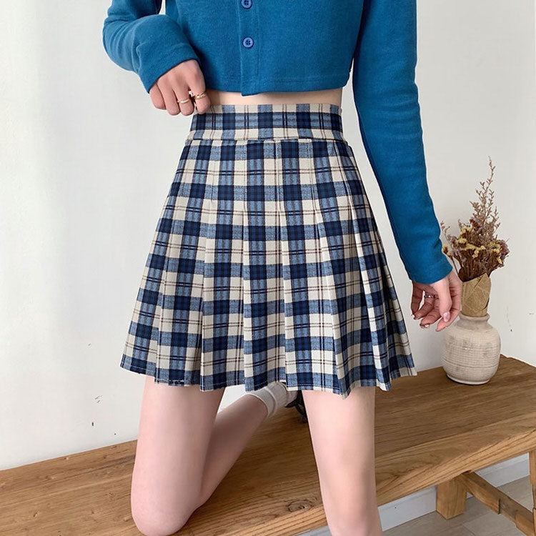 Vintage Campus Plaid Skirt