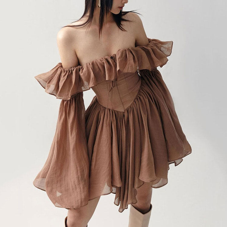 Robe mini marron élégante