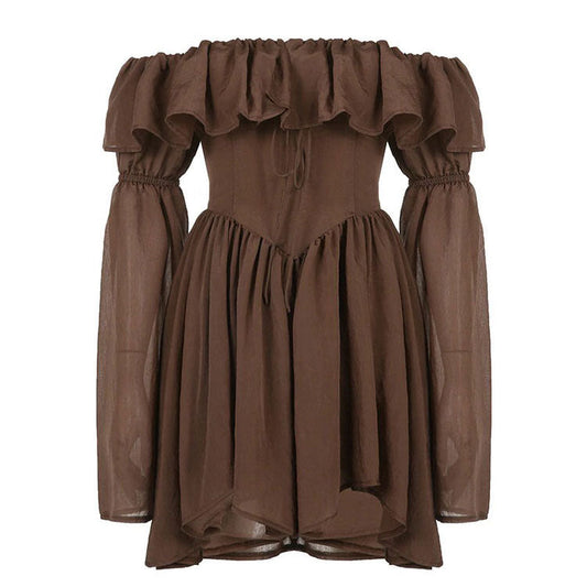 Robe mini marron élégante