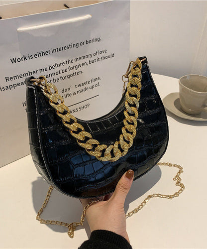 Modern Bags Linked Faux Green Shoulder Leather Chain