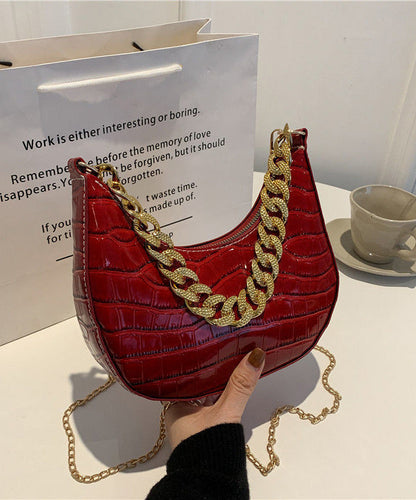 Modern Bags Linked Faux Green Shoulder Leather Chain