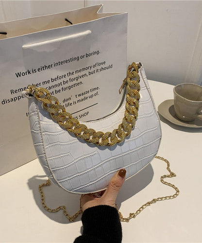 Modern Bags Linked Faux Green Shoulder Leather Chain