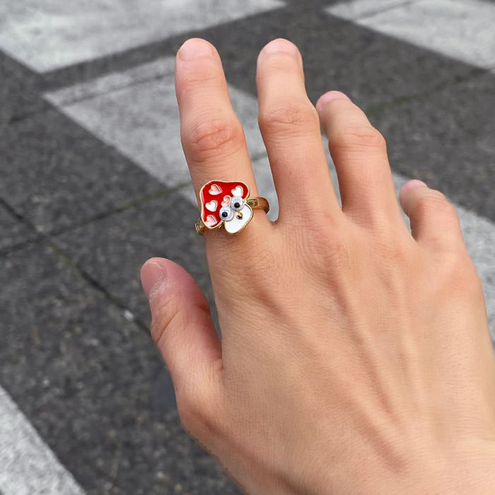 Bague d'anxiété champignon rouge