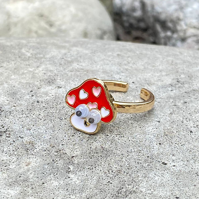 Bague d'anxiété champignon rouge