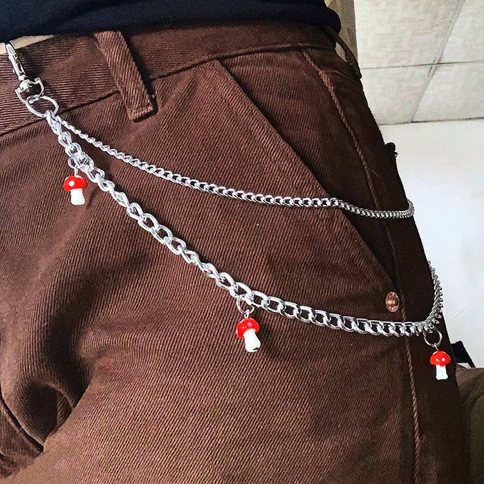 Ceinture à chaîne pour pantalon en forme de champignon