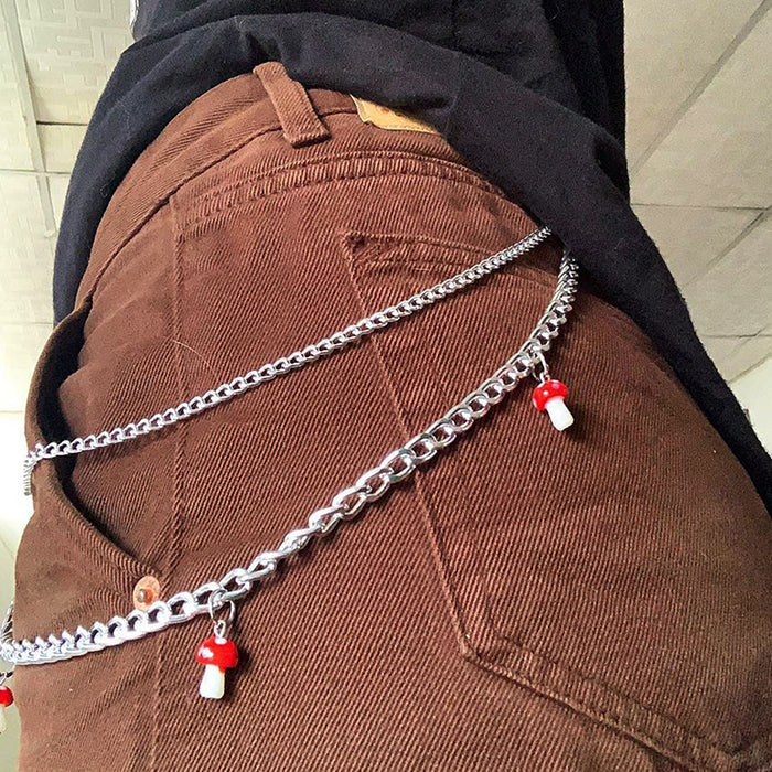 Ceinture à chaîne pour pantalon en forme de champignon