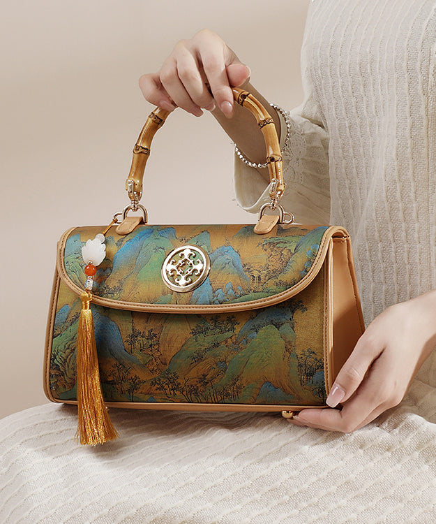 Tassel Style Bag Chinese Leather Calf Print New Tote