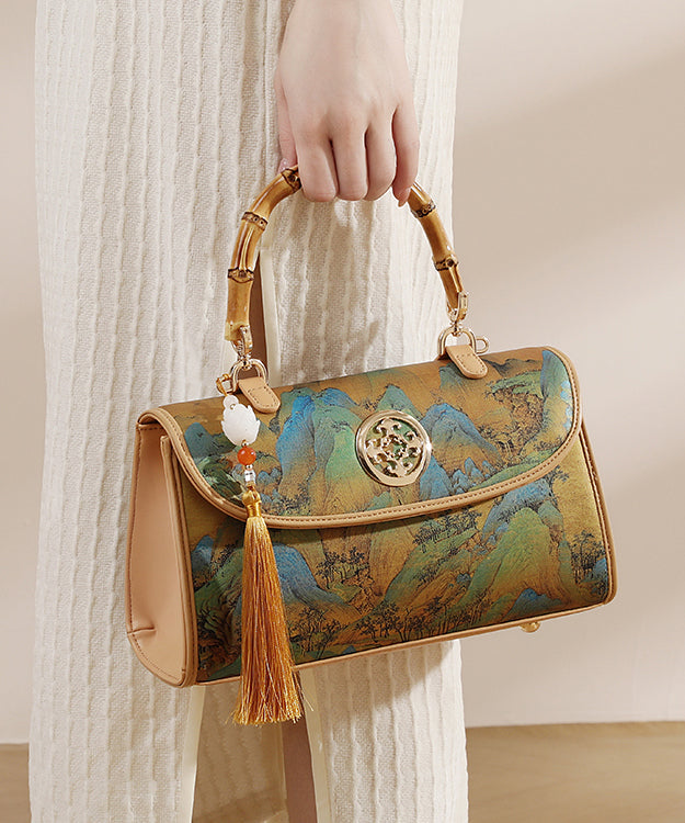 Tassel Style Bag Chinese Leather Calf Print New Tote