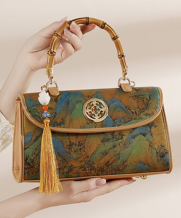 Tassel Style Bag Chinese Leather Calf Print New Tote