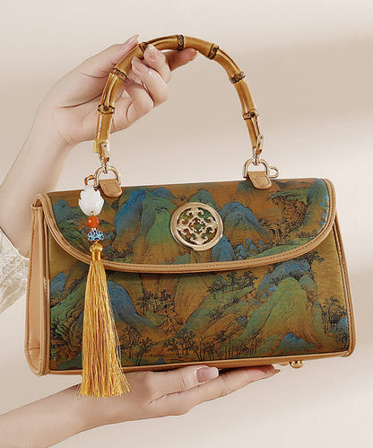 Tassel Style Bag Chinese Leather Calf Print New Tote