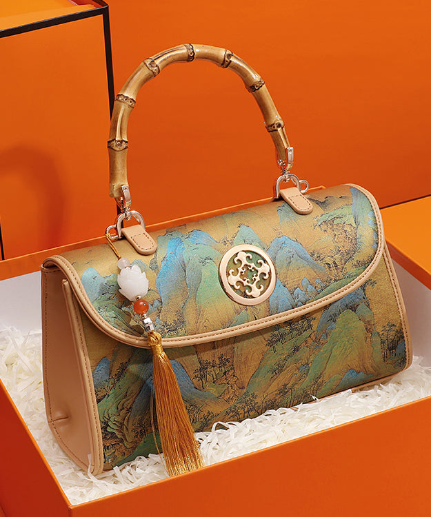 Tassel Style Bag Chinese Leather Calf Print New Tote