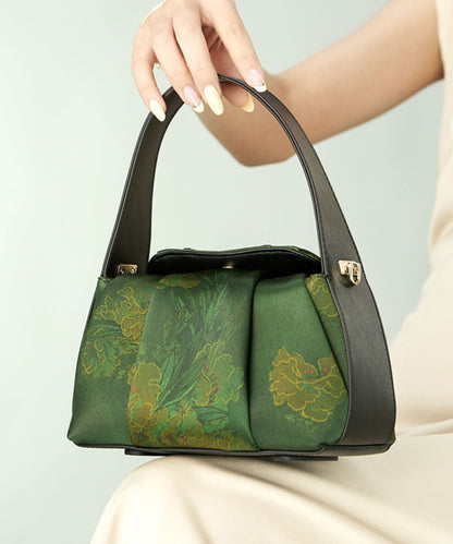 Bag Retro Green New Tote Silk Embroidered