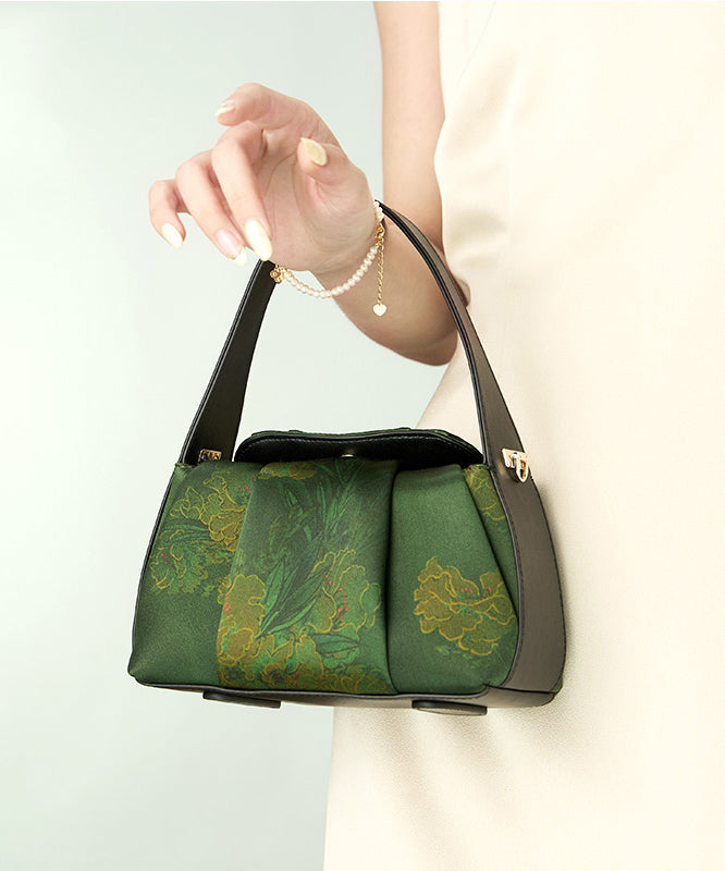 Bag Retro Green New Tote Silk Embroidered