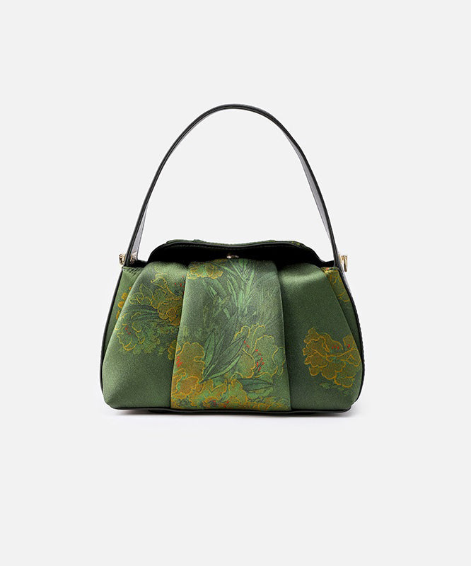 Bag Retro Green New Tote Silk Embroidered