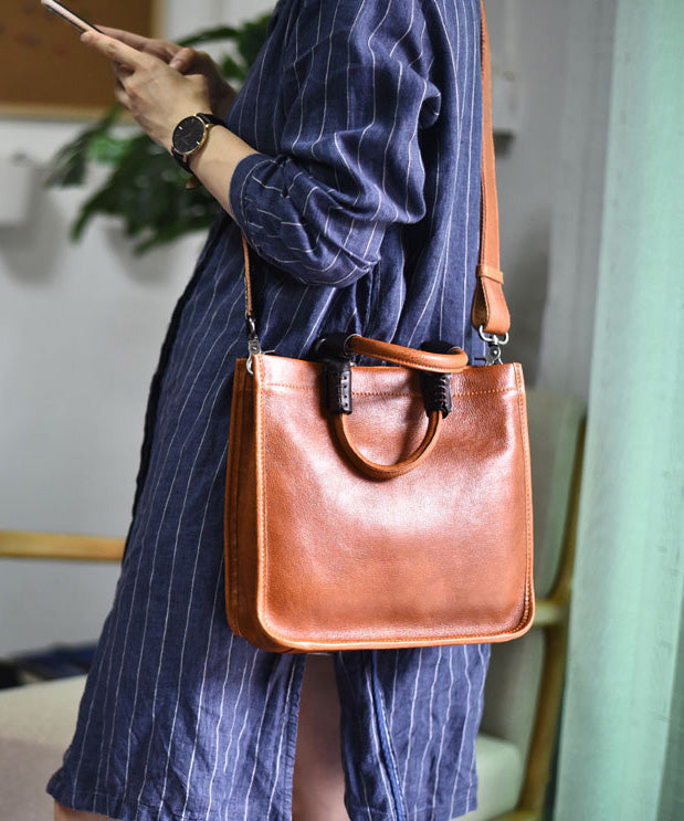 Capacity Message Bag Leather Large New Retro