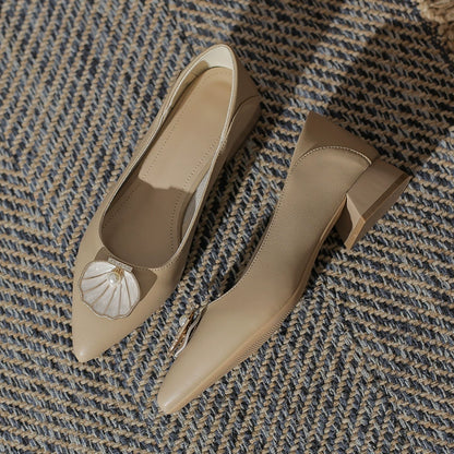 Elegant Pearl Shell High Heels