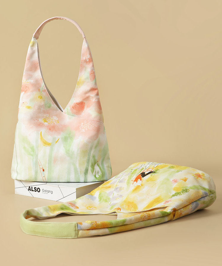 Canvas Shoulder Bag Illustration Japanese Pink Original