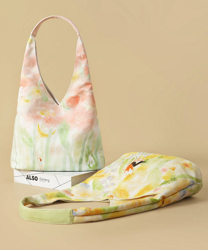 Canvas Shoulder Bag Illustration Japanese Pink Original