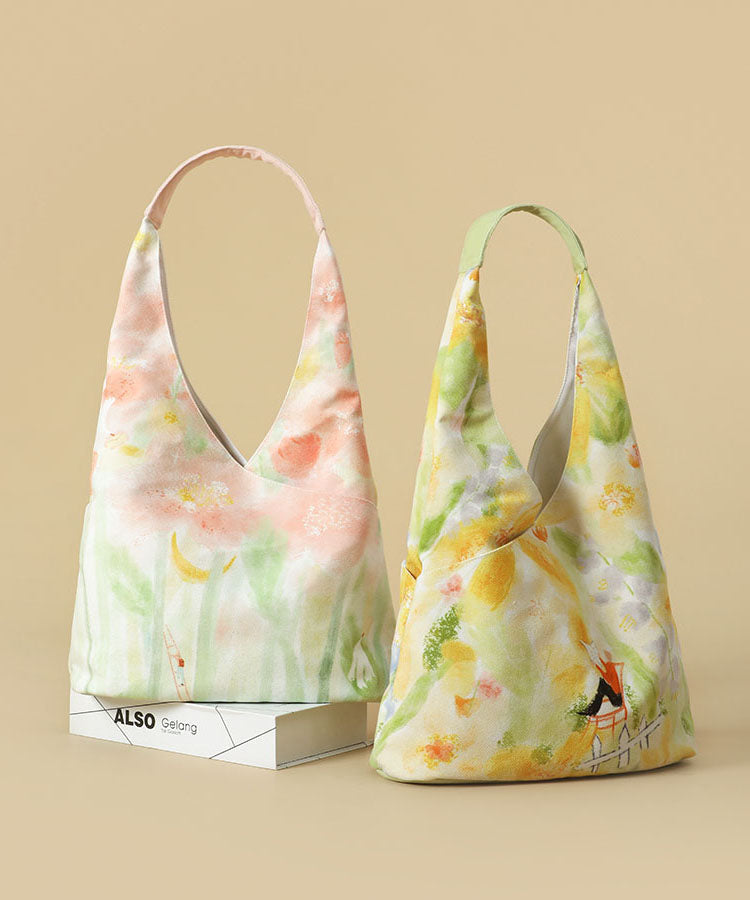 Canvas Shoulder Bag Illustration Japanese Pink Original