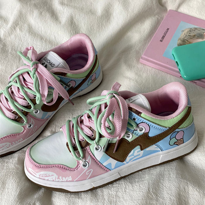 Colorful Heart Aesthetic Sneakers