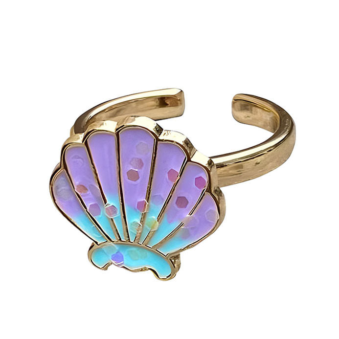 Bague d'anxiété en coquillage violet