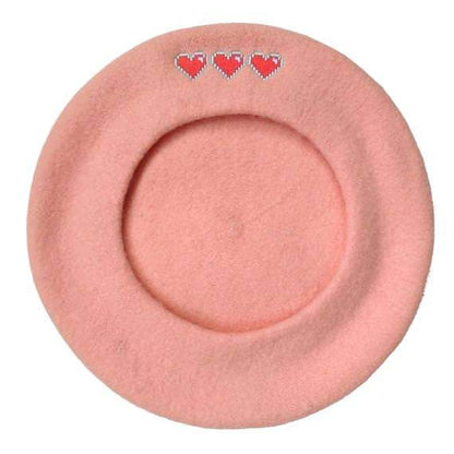 Pink Hearts Beret