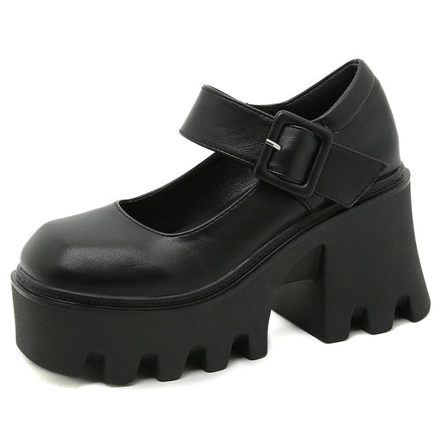 Lolita Black Platform Mary Janes Shoes