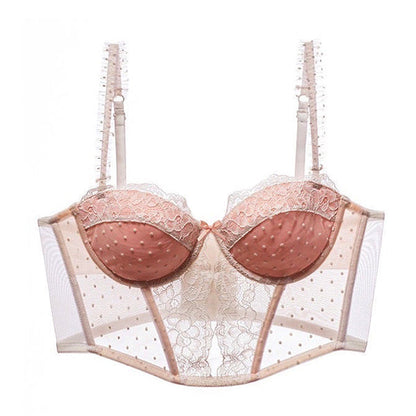 Rosa gepunktetes Korsett-Top