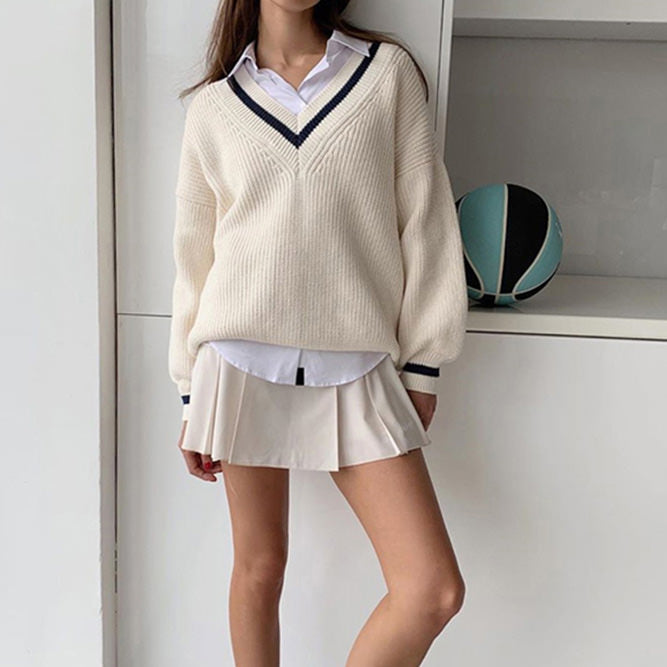 Warmer Strickpullover in Beige