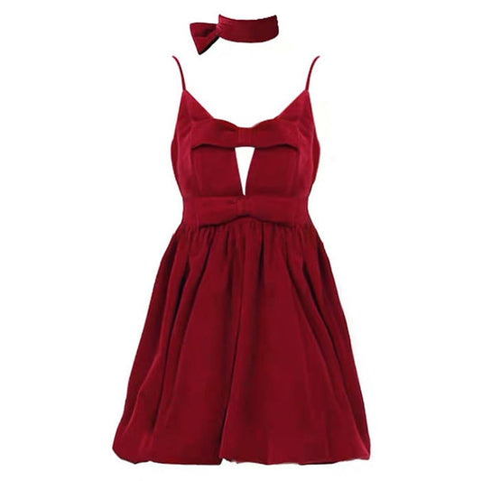 Red Charming Halter Dress