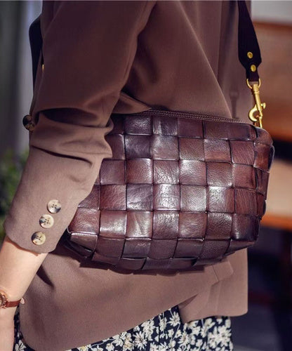 Bags Design Retro Leather Weave Shoulder