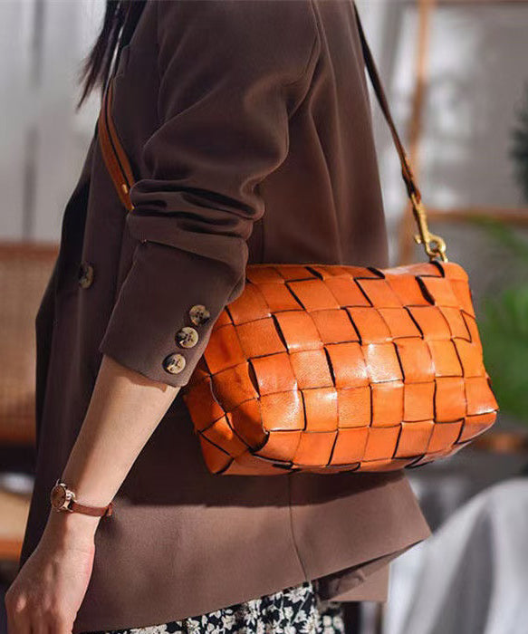 Bags Design Retro Leather Weave Shoulder