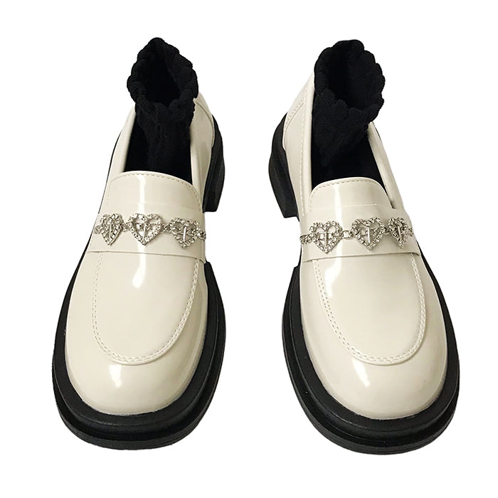 Mocassins coeur strass