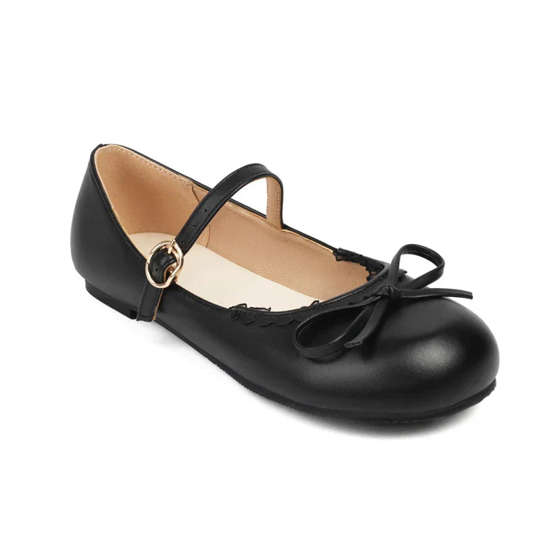 33-45 Pink Ballet Flats - Shoes Mary Bow White Janes