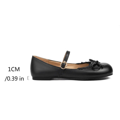 33-45 Pink Ballet Flats - Shoes Mary Bow White Janes