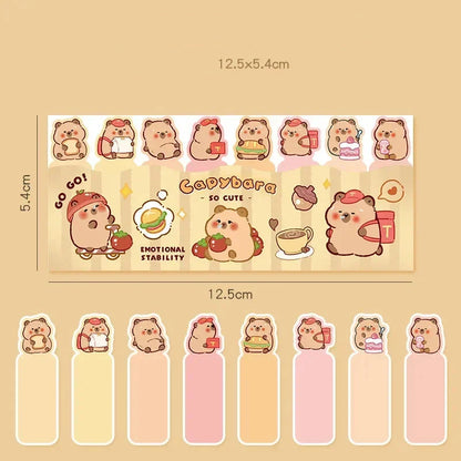 Cute Capybara Bookmark Sticky Notes