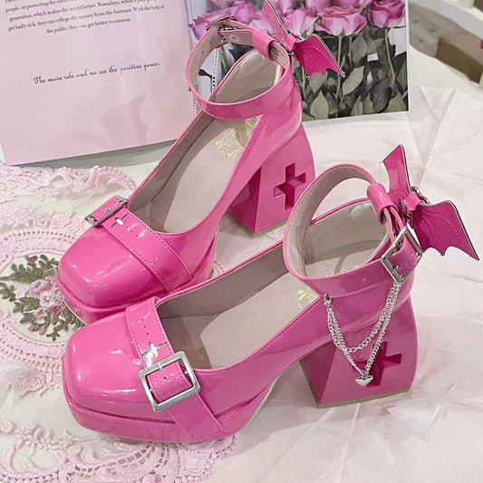 Sweetheart Y2K Square Lolita High Heels W714