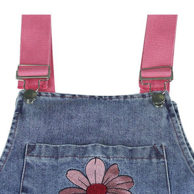 Short en jean avec broderie Sakura