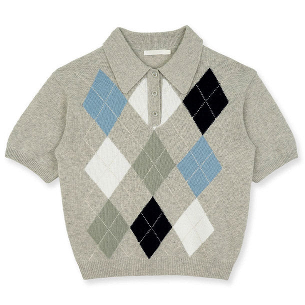 Sommerliches Top mit Argyle-Kragen