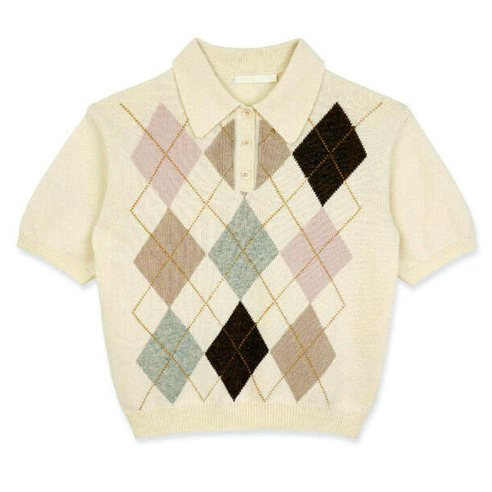 Sommerliches Top mit Argyle-Kragen