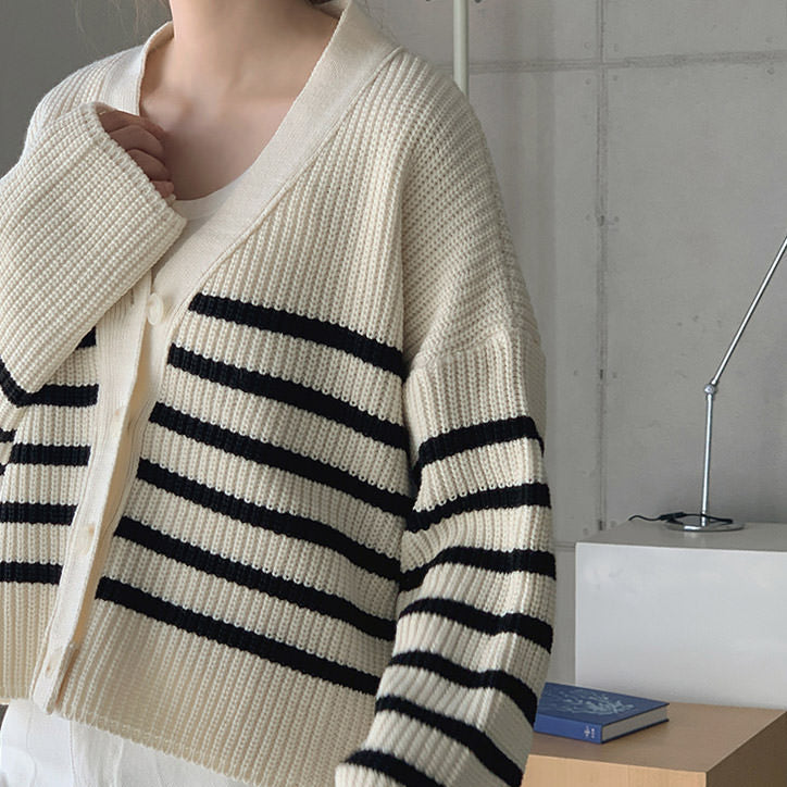 Casual Striped Cardigan