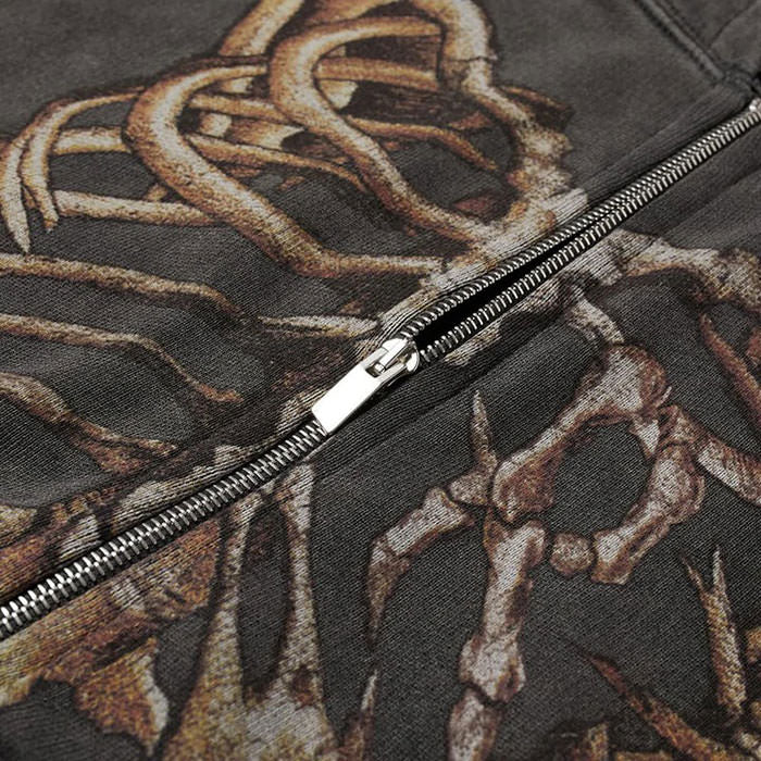 Skeleton Zip Up Hoodie boogzel apparel