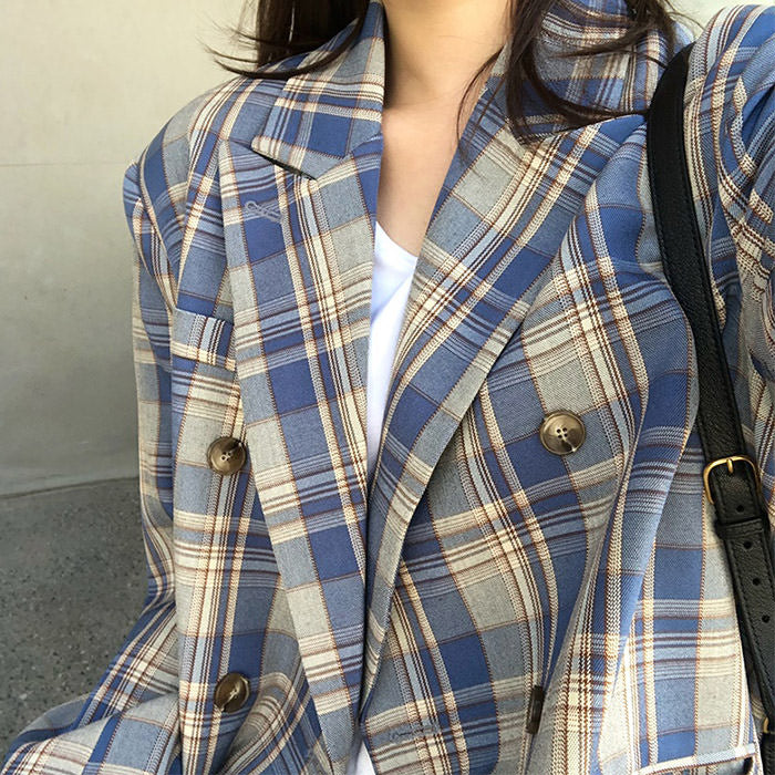 Elegant Loose Plaid Jacket