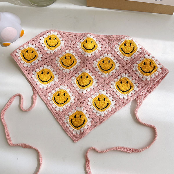 Smiley Face Crochet Bandana