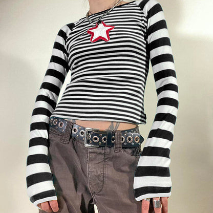 Star Striped Long Sleeve Top