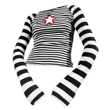 Star Striped Long Sleeve Top