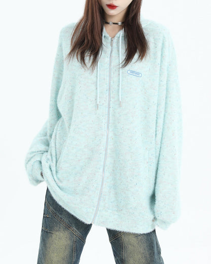 Stay warm in our blue Casual Friday Knit Zip Hoodie. With its relaxed fit, zip-up front, and soft fabric, this hoodie is your go-to for casual, comfy vibes  boogzel clothing