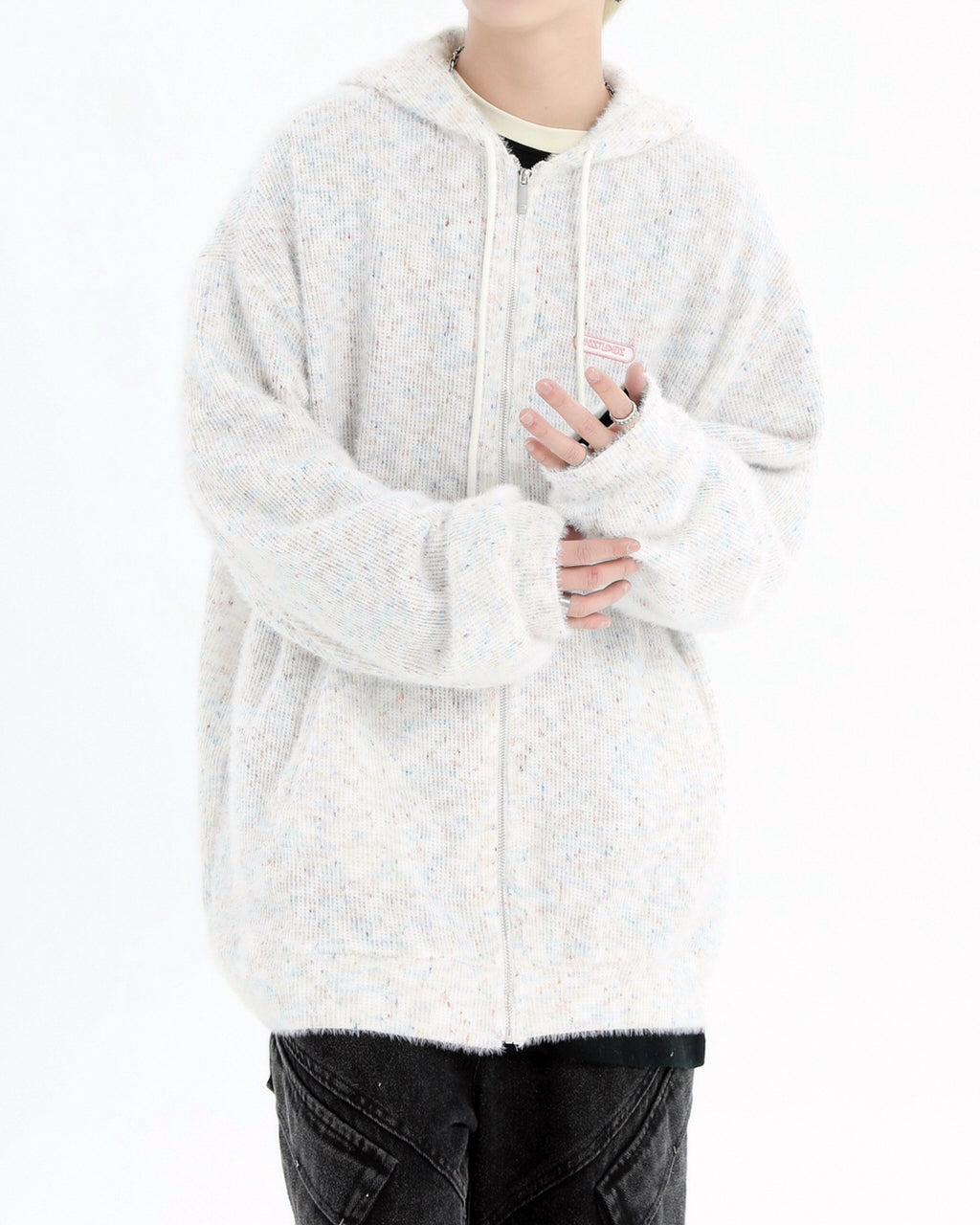 Stay warm in our white Casual Friday Knit Zip Hoodie. With its relaxed fit, zip-up front, and soft fabric, this hoodie is your go-to for casual, comfy vibes  boogzel clothing