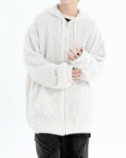 Stay warm in our white Casual Friday Knit Zip Hoodie. With its relaxed fit, zip-up front, and soft fabric, this hoodie is your go-to for casual, comfy vibes  boogzel clothing